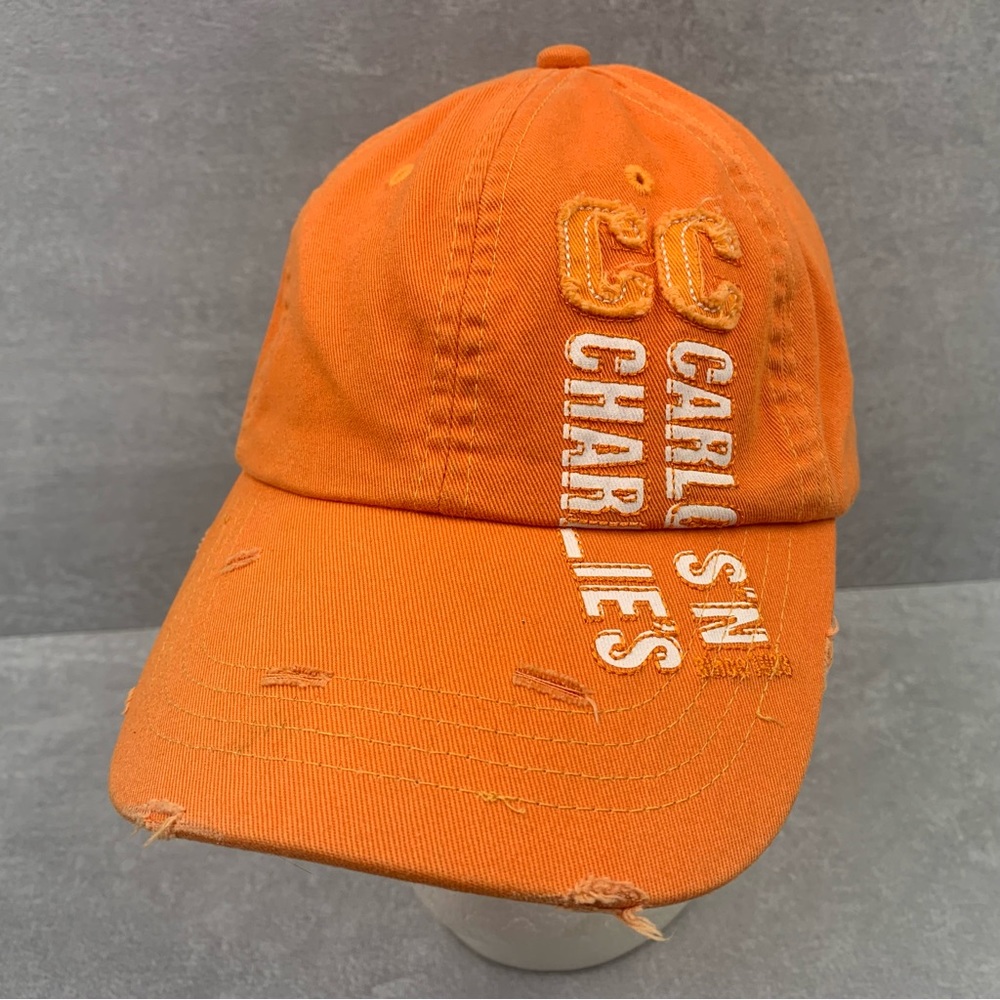 COZUMEL Carlos N Charlies Hat Baseball Ball Cap ADJUSTABLE Orange Relaxed Fit